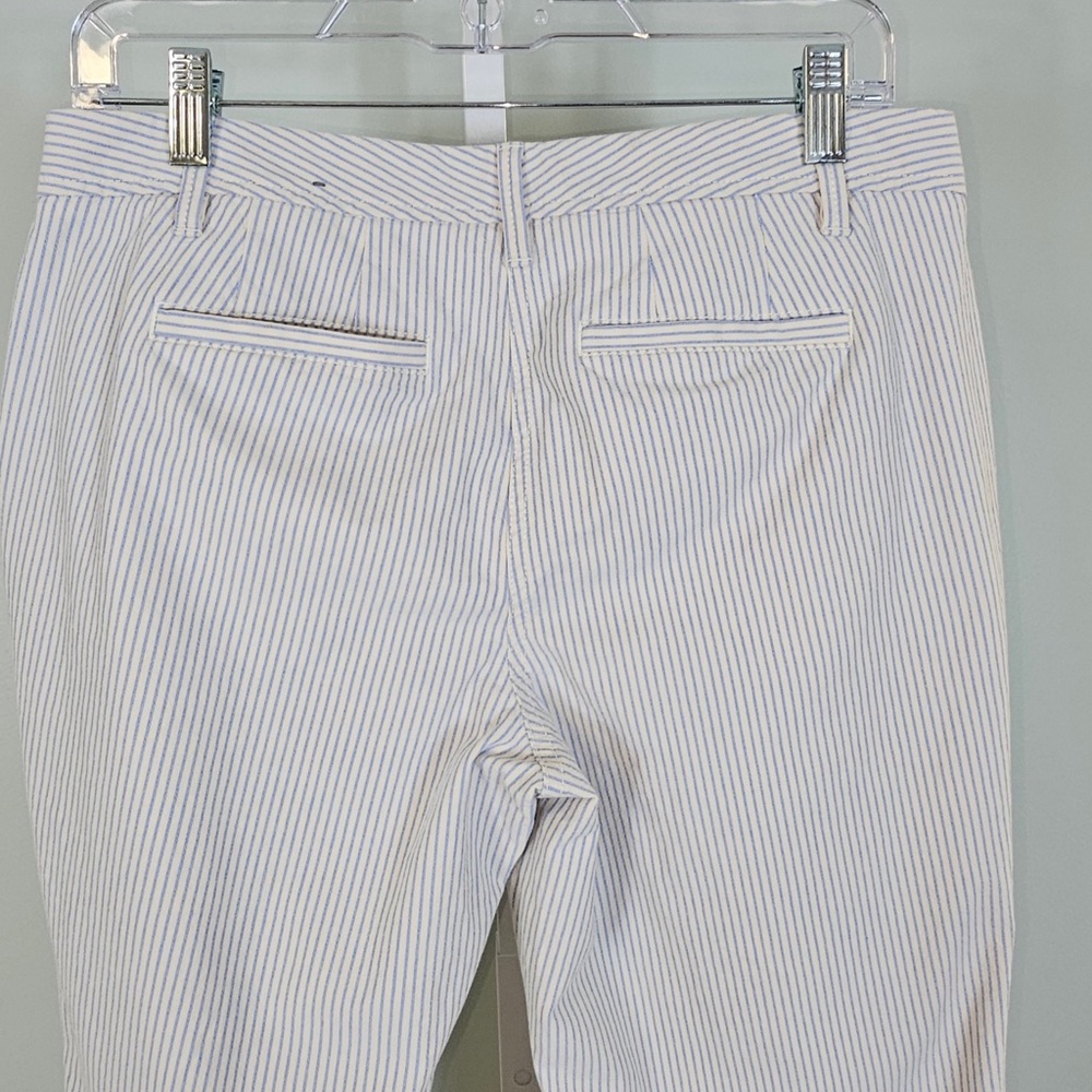 Talbots size 4P blue and white pinstriped relaxed chino pants, ankle length - Picture 4 of 8